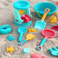 闪电客儿童沙滩玩具车套装水桶挖沙铲子玩沙海边宝宝小男女孩工具决明子