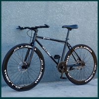 闪电客死飞自行车实心胎活飞双碟刹轻便公路赛网红成年学生成人男女单车