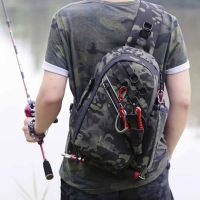 闪电客路亚多功能斜挎包单肩背包腰包竿包一体式背包渔具专用钓鱼包