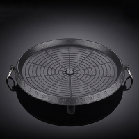 韩式卡式炉圆烤盘闪电客麦饭石涂层便携家用户外烤肉锅烧烤盘子