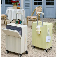 闪电客前开口行李箱女20寸登机箱大容量26寸万向轮密码旅行箱男