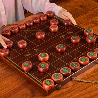 闪电客红木象棋中国象棋木质棋盘大号特大号黑檀木红花梨棋子送长辈