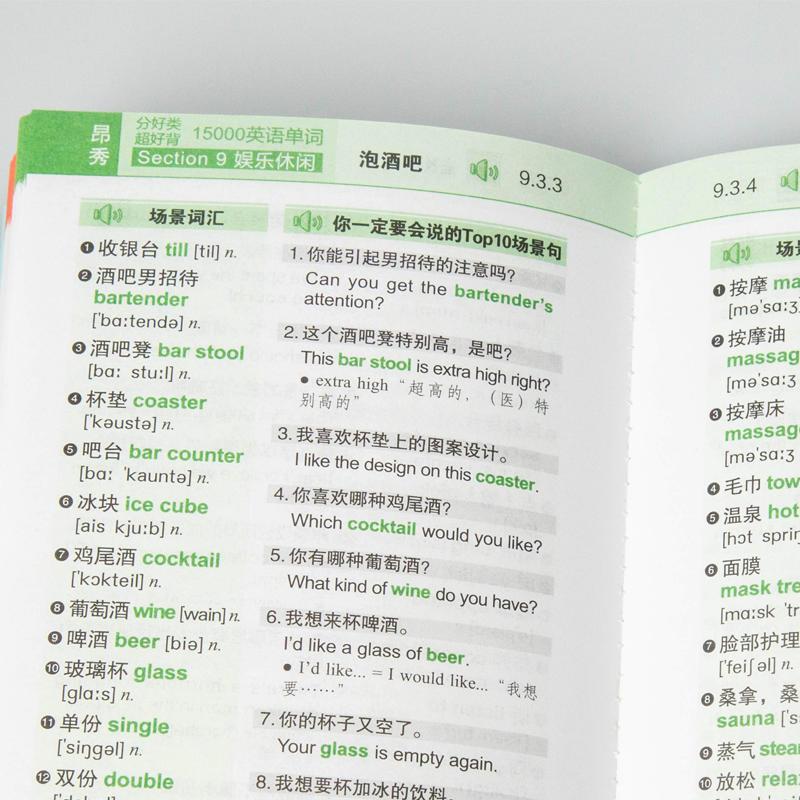 分好类 超好背 15000英语单词便携口袋书 英语口语词汇学习 英语入门 一次彻底掌握(双速学习版 )