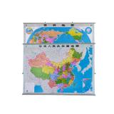 中国地图＋世界地图( 无拼缝专业挂图套装组合）