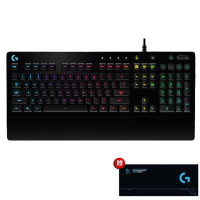 Logitech罗技G213RGB炫光薄膜游戏键盘有线电竞台式电脑机键盘104键黑色