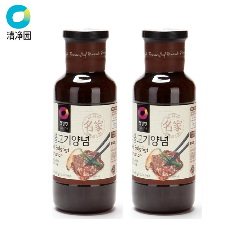 清净园烤牛肉酱韩国进口烤肉酱韩式烤牛肉酱韩国进口烤肉酱500g*2