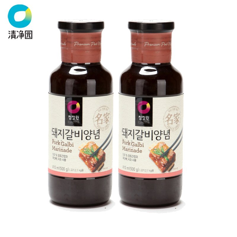 清净园烤猪排酱韩国进口烧烤腌肉酱料韩国烤肉酱猪排酱500g*2