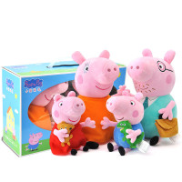 大号礼盒毛绒小猪佩奇PeppaPig粉红猪小妹一家佩佩猪毛绒公仔娃娃玩偶