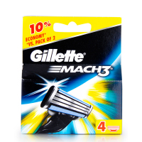 吉列（GILLETTE）锋速3男士剃须刀片4片装 香港直邮