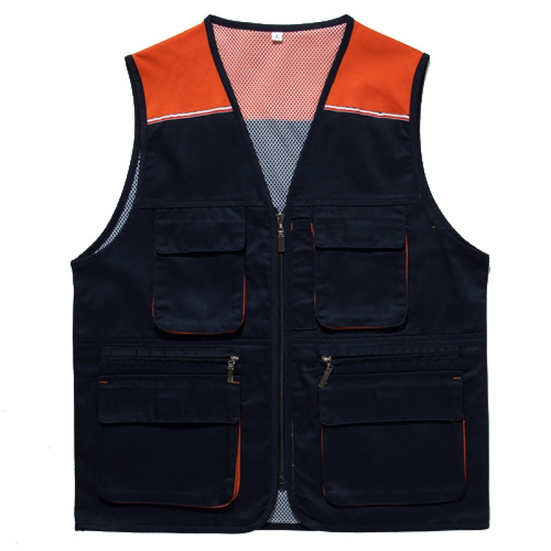 新款上市户外摄影多兜工装马甲定制工程背心男工作服马甲义工志愿者