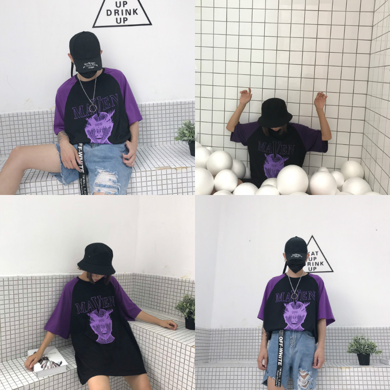 新款上市】妈个鸡妈 17ss韩国ins 3D超人印花短袖T恤 男女款