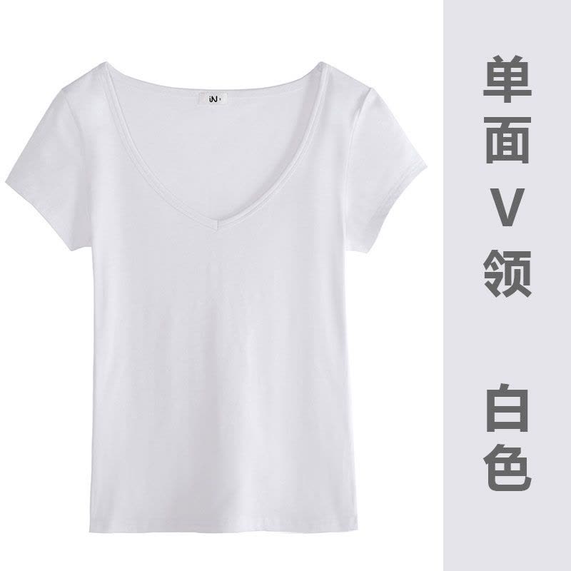 新款上市】紧身T恤女性感短袖白色打底衫装新款时尚上衣 夜店女装图片