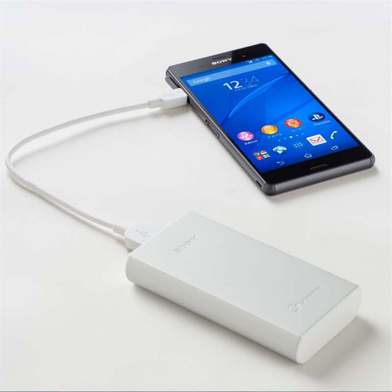 索尼(SONY) CP-R10(银色) 10000毫安聚合物锂电电芯 铝制机身USB移动电源 充电宝