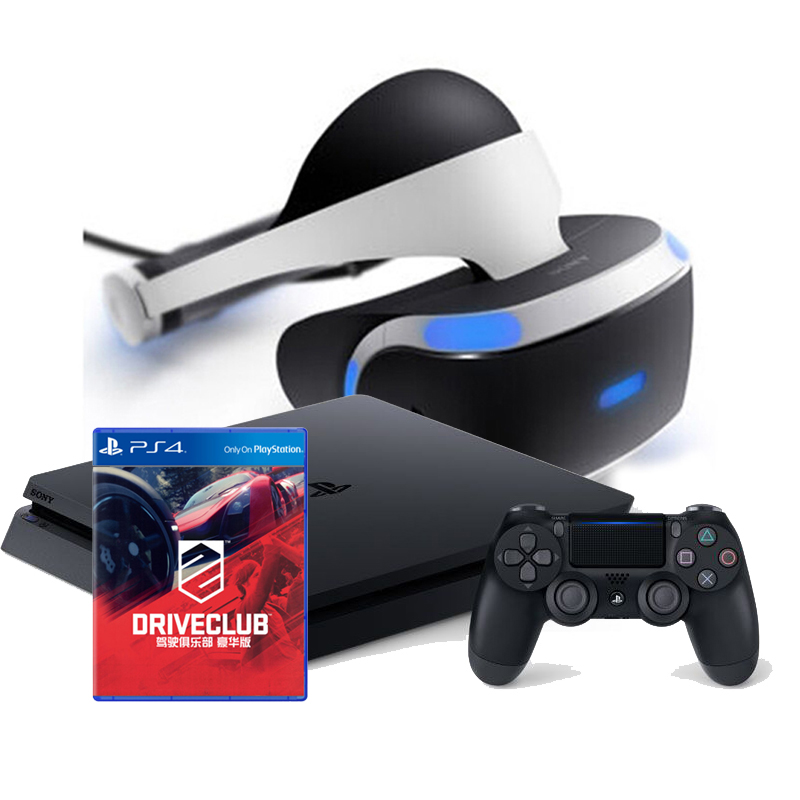 索尼(SONY)PlayStation VR眼镜 +PS4 Slim 500g 体感游戏机+驾驶俱乐部豪华版VR
