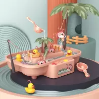 儿童钓鱼玩具池套装多功能电动循环转动钓鱼鸭夏日戏水玩具