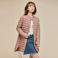 冰洁(BENGEN)秋季女士中长轻薄款羽绒服前短后长羽绒外套J70130016