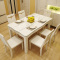 古宜（Guyi）G502 小户型长方形现代简约时尚餐桌椅组合白色烤漆餐厅大理石餐桌子