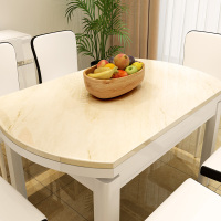 古宜G508大理石实木餐桌 简约现代小户型可伸缩折叠餐桌椅组合6人餐厅圆桌饭桌长方形