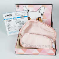 ATEX发热猫咪眼罩 AX-KX511 USB 护眼仪温感热敷遮光眼部去黑眼圈 无压 温度40 粉色款 充电式 日版