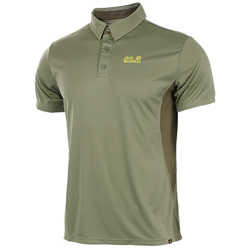 jackwolfskin狼爪男装常规翻领polo衫户外透气运动t恤