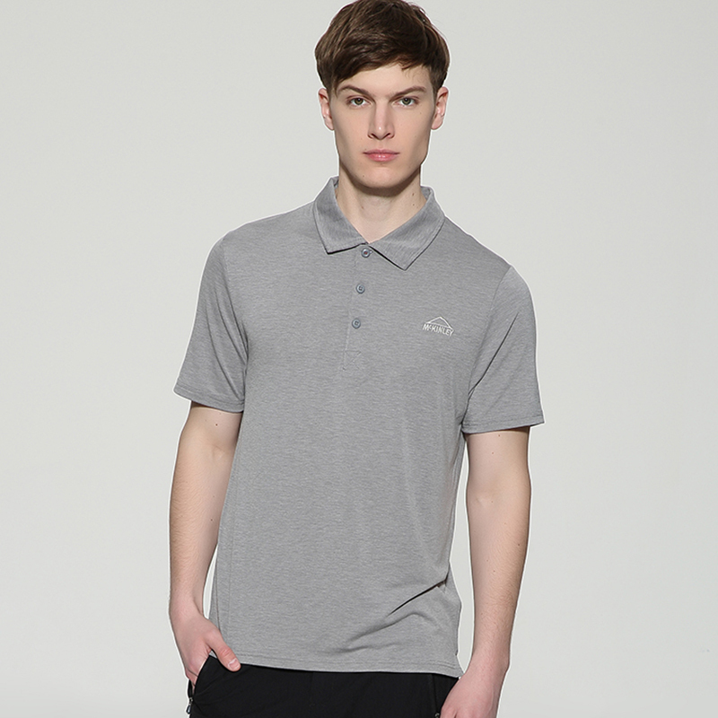 mckinley男士常规型品牌logo透气t恤短袖运动polo衫