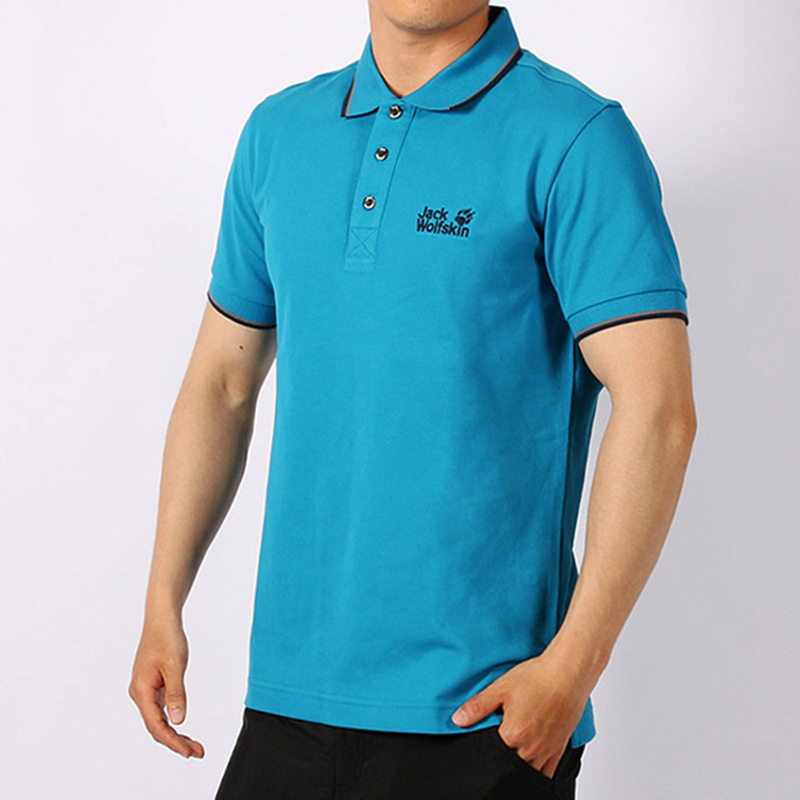 jackwolfskin狼爪男装户外翻领t恤透气短袖polo衫c5000821077
