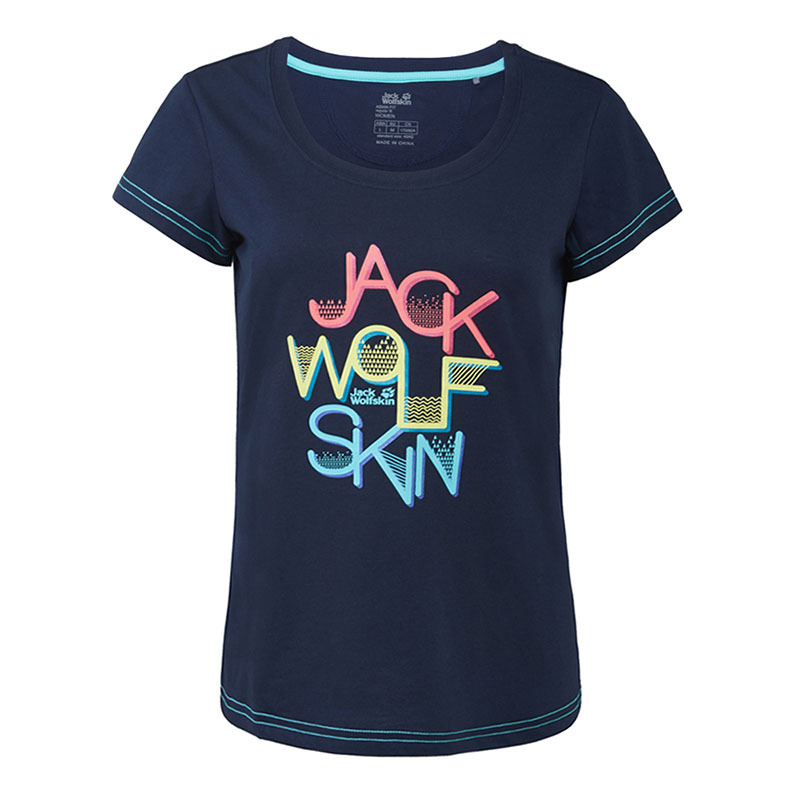 Jack Wolfskin/狼爪 女装 秋季户外运动透气修身短袖2T恤C500069-1010-1820