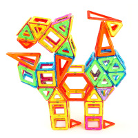 探索者TENSOGER 磁力片百变提拉磁性积木磁铁拼装构建益智男女孩3-6-8岁儿童玩具 纯磁力片56片-QX-56