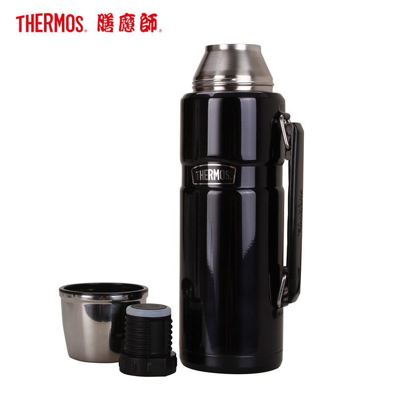 膳魔師(THERMOS) 保温壶SK2010大容量1200ML户外保温保冷水杯耐用防滑304不锈钢把手水杯深蓝色/通用