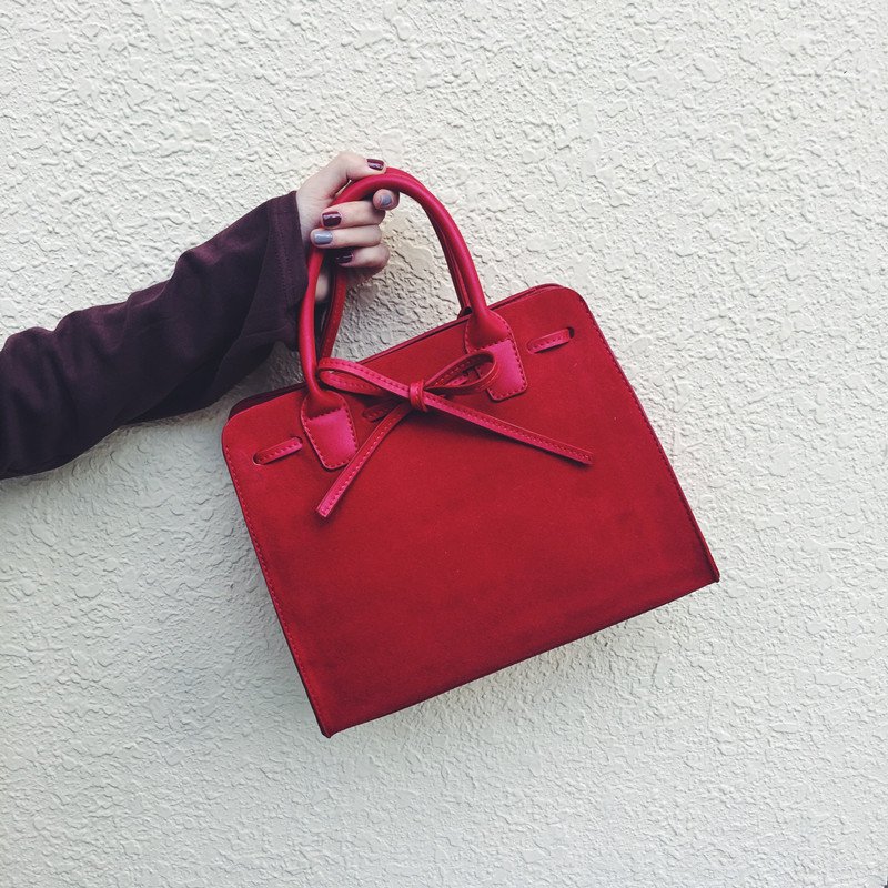 娉语2018秋冬新款磨砂迷你蝴蝶结包 简约时尚女士手提包单肩斜跨女包