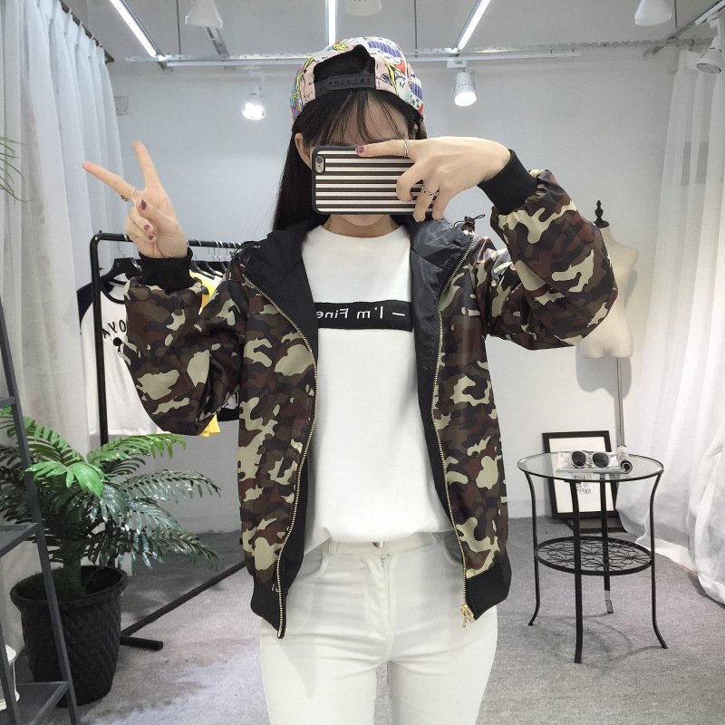 薇侣2017新品春秋新款双面穿棒球服潮韩版学生百搭情侣两面穿薄外套女