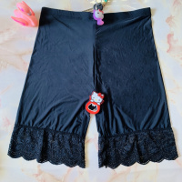 夏季新款胖冰丝超大码安裤打底短裤蕾丝花边棉防走光保险裤
