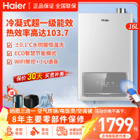 海尔(Haier)燃气热水器16升天然气超一级能效水气双调恒温家用WIFI智控五重净化抑菌高效冷凝换热 ECO