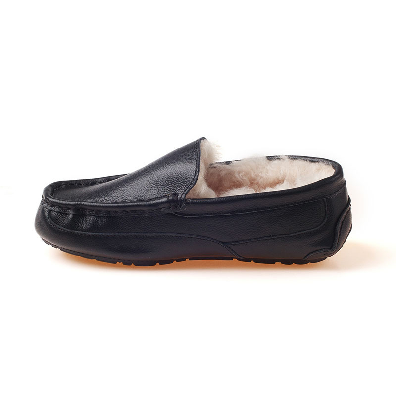 OZWEAR UGG OB046男款冬季羊毛内里皮豆豆鞋保暖船鞋