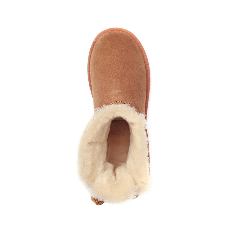 OZWEAR UGG OB143 II 防泼水单蝴蝶结低筒女鞋羊皮毛一体雪地靴