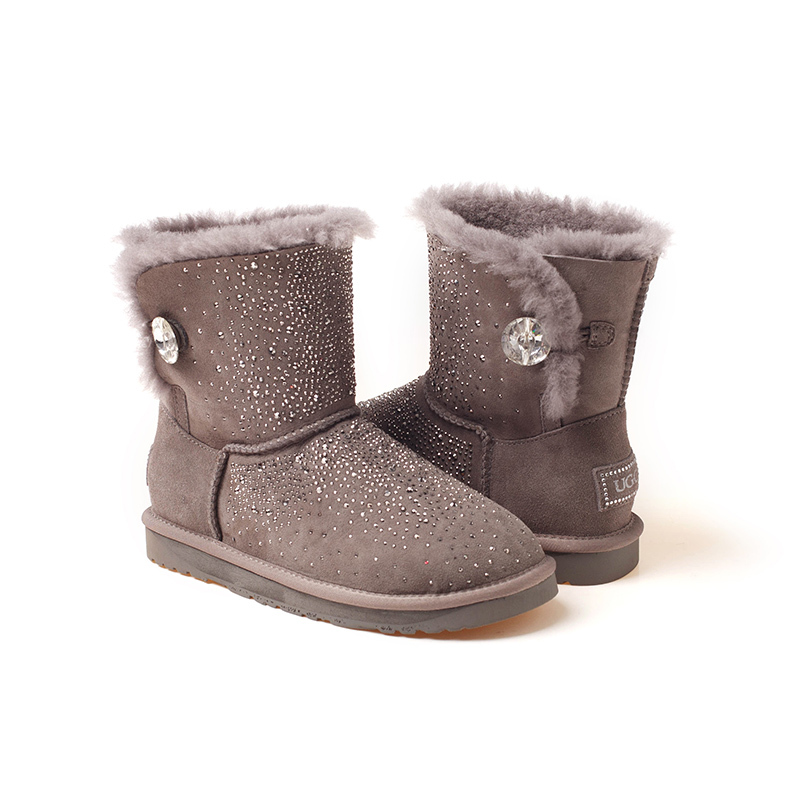 OZWEAR UGG OB187 防水鞋面星空闪烁中筒水晶钻羊毛雪地靴