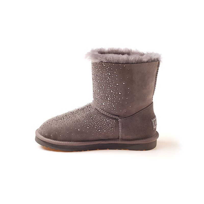 OZWEAR UGG OB187 防水鞋面星空闪烁中筒水晶钻羊毛雪地靴