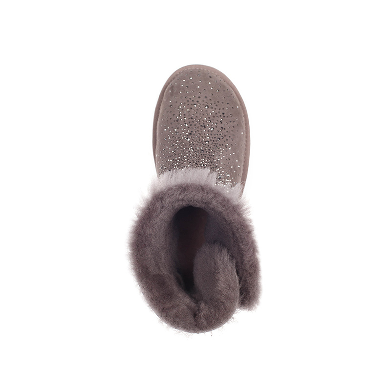 OZWEAR UGG OB187 防水鞋面星空闪烁中筒水晶钻羊毛雪地靴