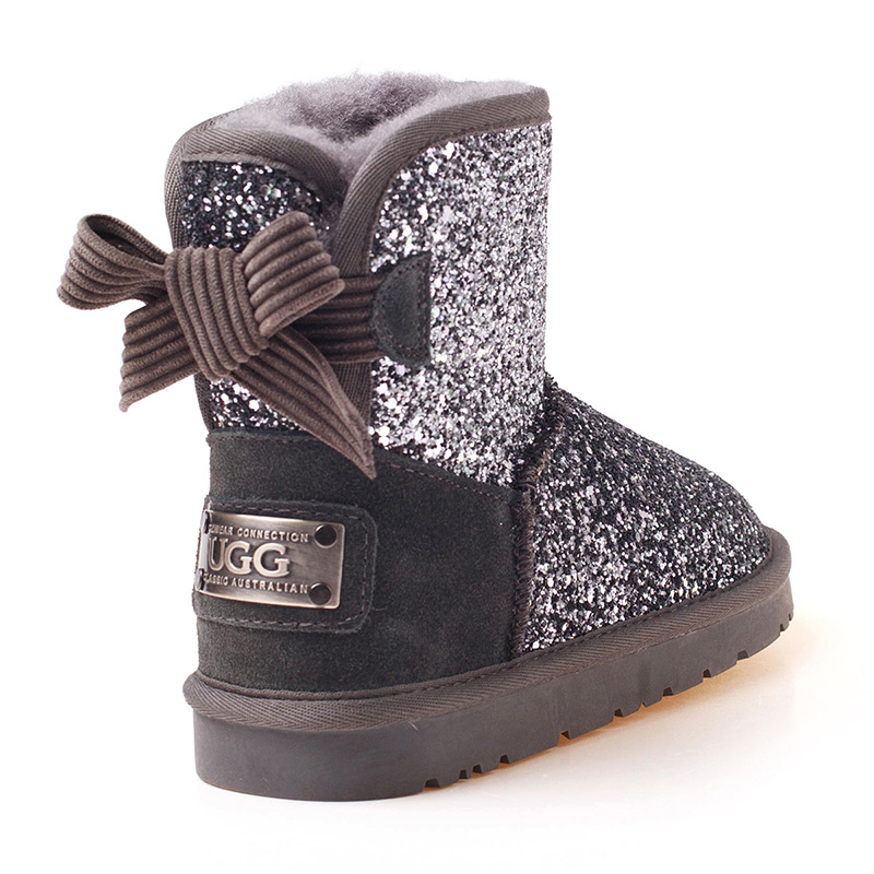 OZWEAR UGG OB203 亮片蝴蝶结女鞋短筒羊毛雪地靴冬款