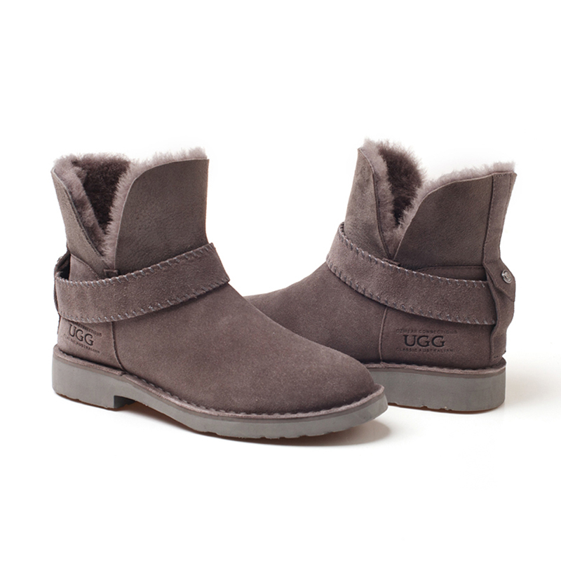 ozwearuggob270女鞋防泼水羊皮羊毛短筒时尚雪地靴