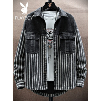 花花公子牛仔外套男2021新款春秋季韩版百搭男装宽松上衣潮牌夹克