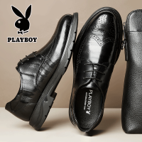 花花公子皮鞋男布洛克花潮商务正装英伦风休闲男士尖头百搭男鞋