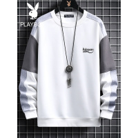 花花公子男士圆领长袖卫衣春秋季新款潮流时尚套头衫百搭上衣T恤