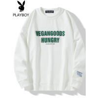 花花公子圆领卫衣男士春秋季2022新款潮流百搭宽松长袖男装上衣服