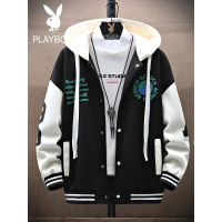 花花公子外套男春秋2022新款潮流宽松帅气青少年连帽卫衣男装上衣