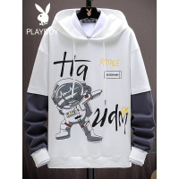 花花公子春秋季连帽卫衣男士2022新款休闲假两件帅气百搭学生外套