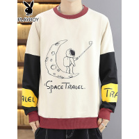 花花公子趣味卫衣男春秋季潮牌2022新款圆领宽松潮流百搭男士衣服