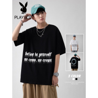 花花公子潮牌短袖T恤男2022新款夏季潮流痞帅半袖上衣体恤打底衫