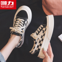 回力女鞋厚底大头帆布鞋2022春季新款棋盘格春秋小白鞋休闲板鞋子