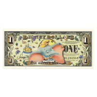 邮币商城 2005年 建园50周年 美国迪士尼乐园纪念钞 面值1美元 小飞象 单张 纸币 外币 收藏联盟 钱币藏品